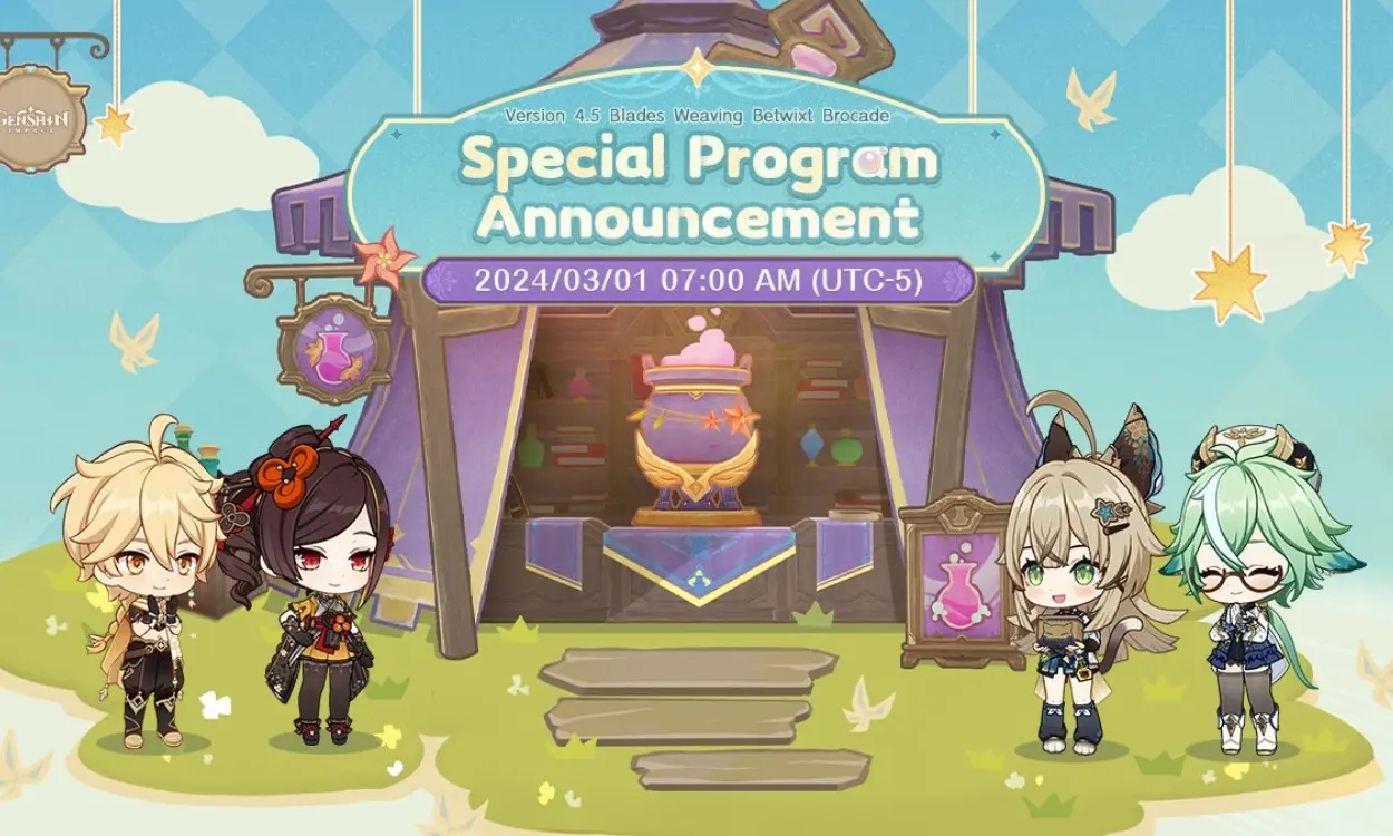 Genshin Impact 4.5 Livestream Date and Time Revealed